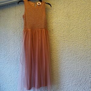 Childrens Pink Elegant Rhinestone Dress